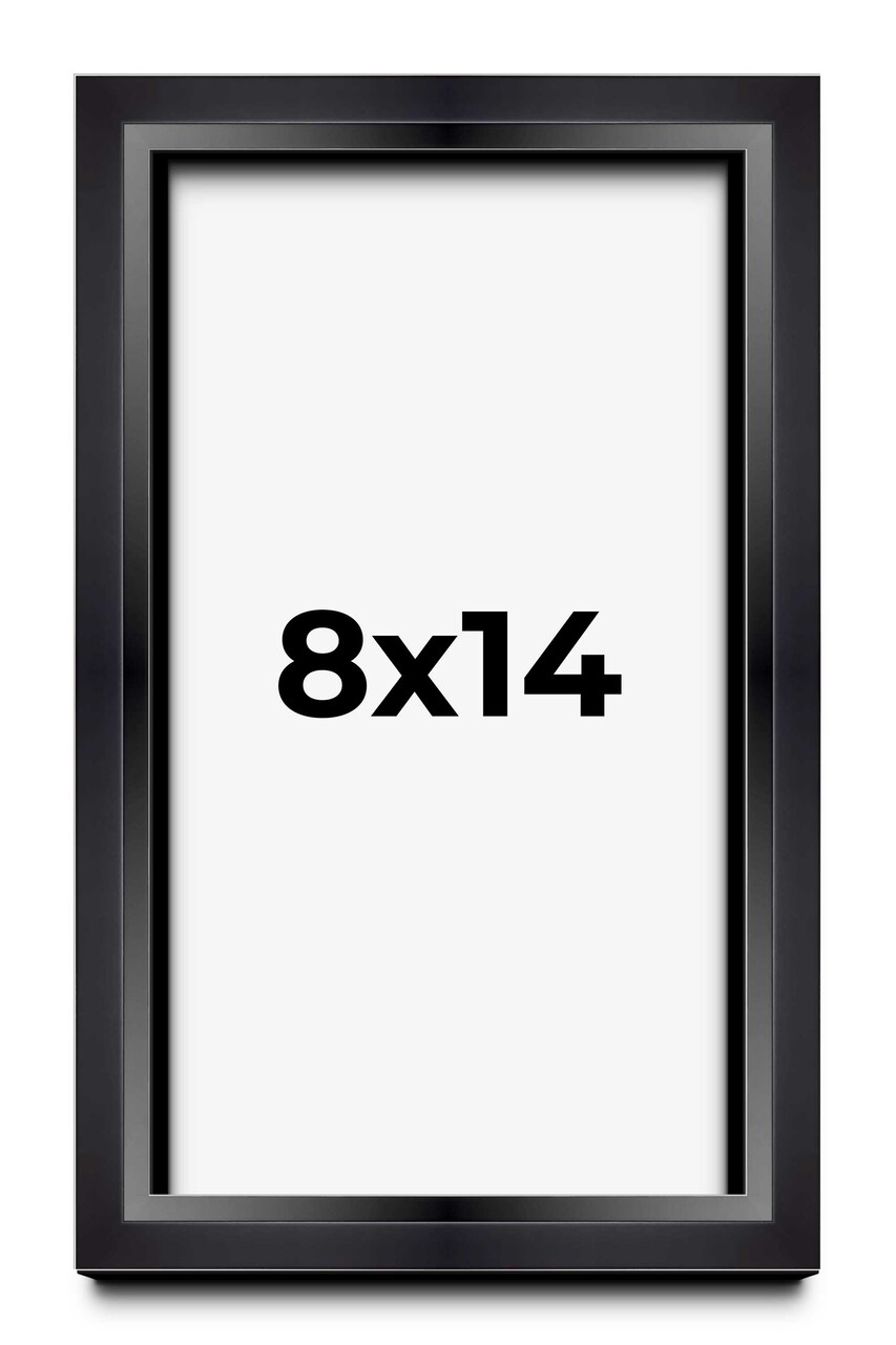 Photo Size Modern Shadow Box 1.5" Depth Black Frame - UV Acrylic, Backing, Hanging Hardware